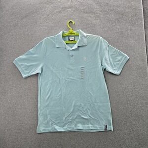 Southpole Men Polo L Light Blue Embroidered Button Short Sleeve Logo NWT